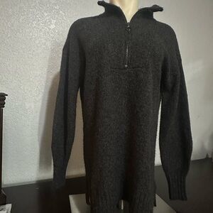 Lou & Grey Charcoal Zip-Up Sweater